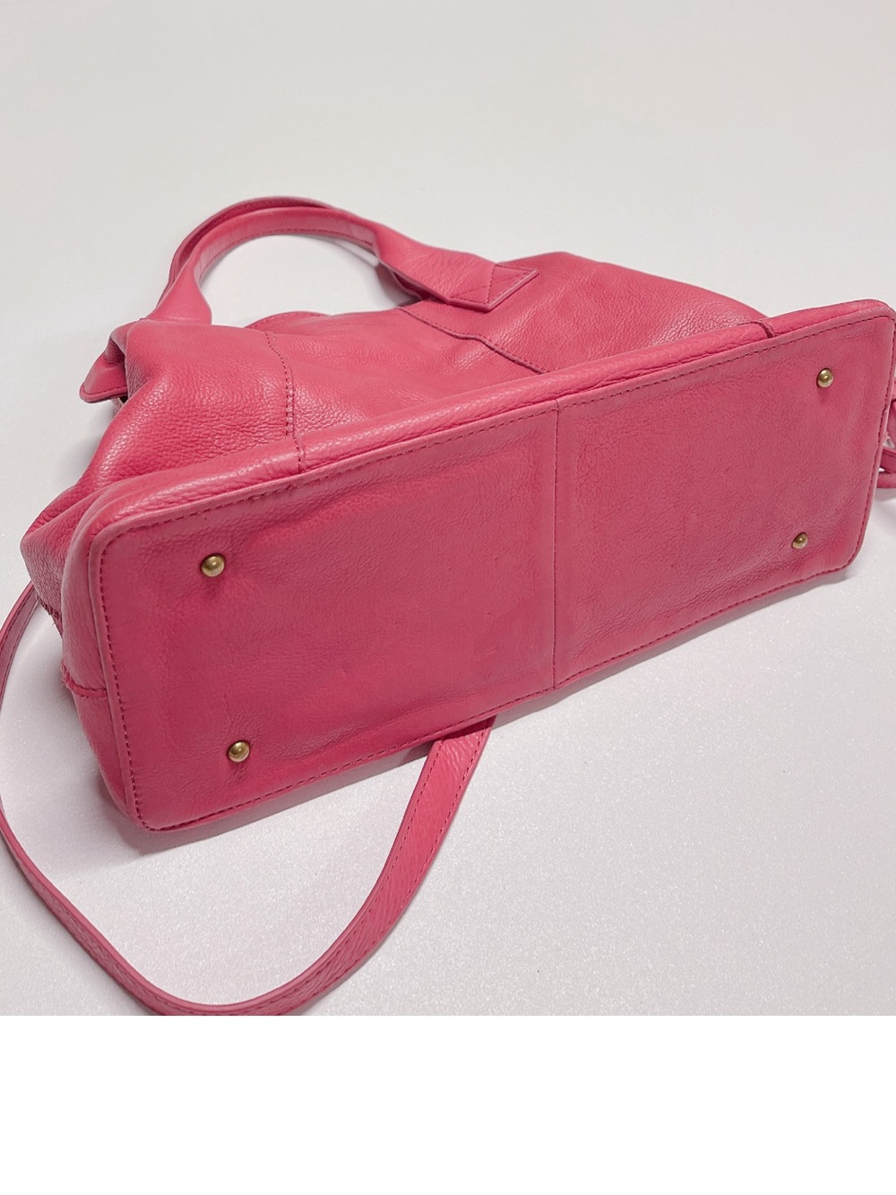 American Leather Go. Ada Triple Entry Leather Satchel In French Rose - Picture 5 of 16